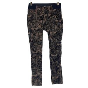 One5One Jacquard Pant Maternity Women S Taupe Brown Black Velour Paisley Stretch